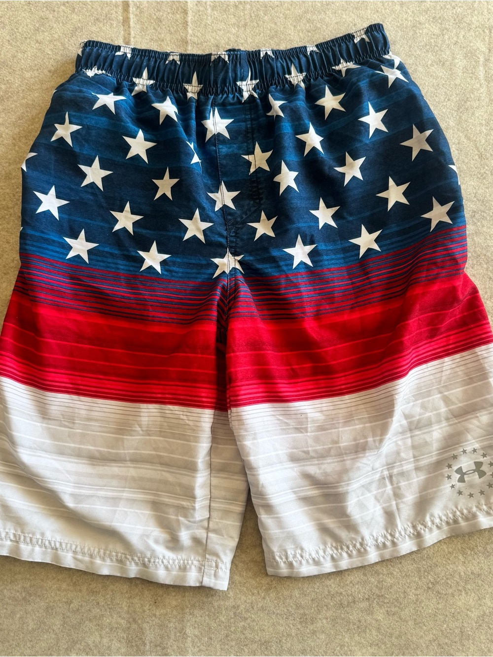 Under Armour Red, White & Blue Star Stripe Swim Shorts